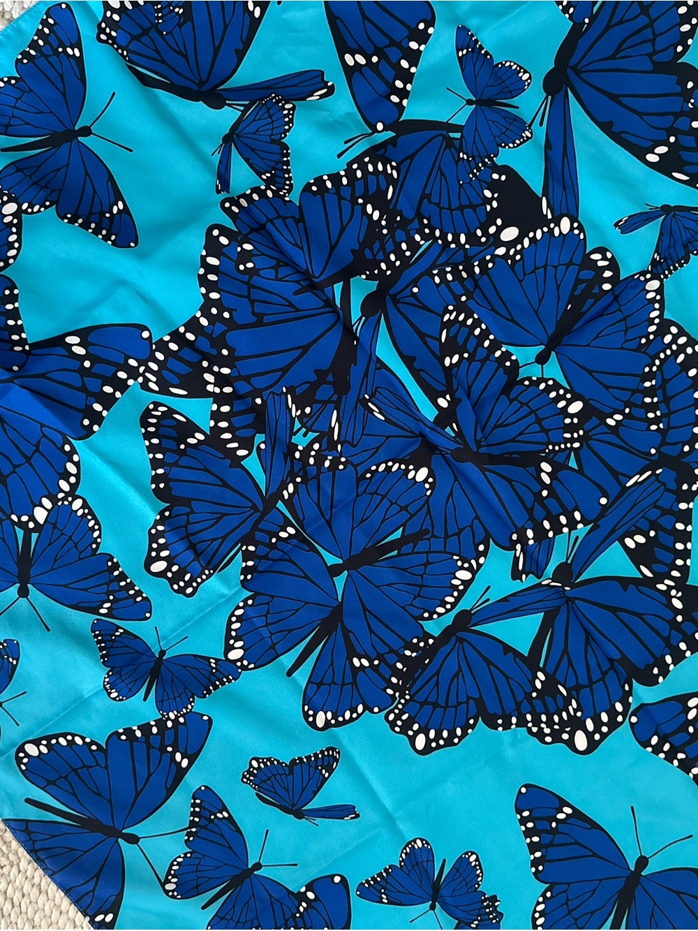 Echo Blue Butterfly Garten Satin Scarf